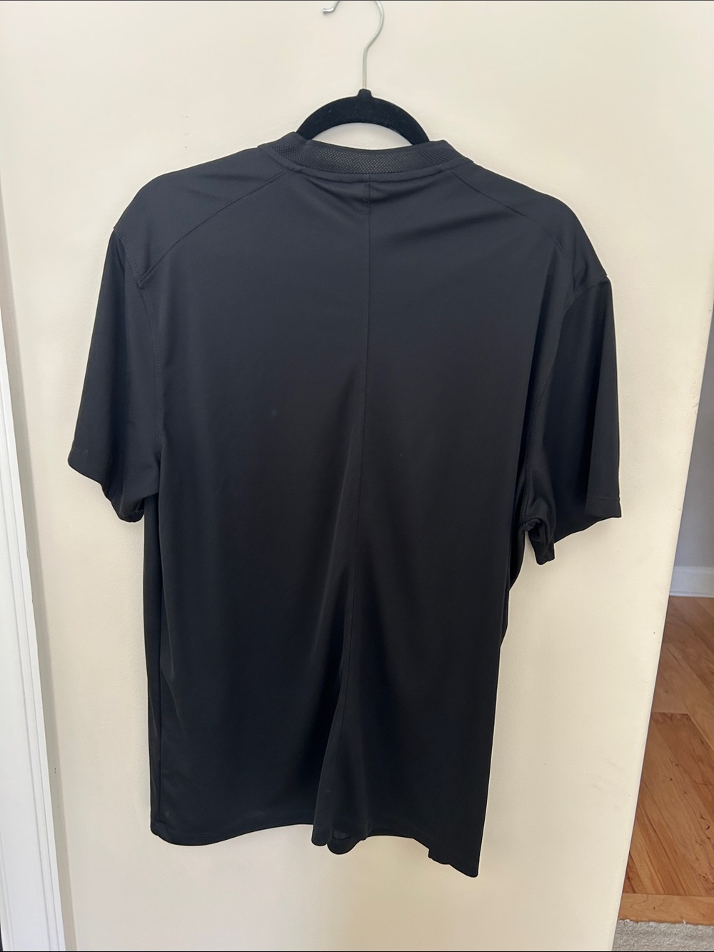 Nike Black Short-Sleeve Athletic Polo with White Swoosh - Picture 3 of 3